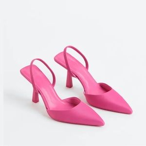Slingbacks with pointed toes pink